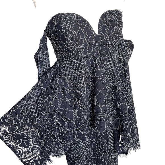 Shona Joy Navy Lace Bustier Dress Size 4 - Picture 8 of 16